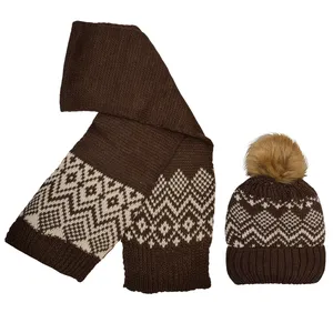 ست کلاه و شال گردن بافتنی بچگانه مدل P5-1402