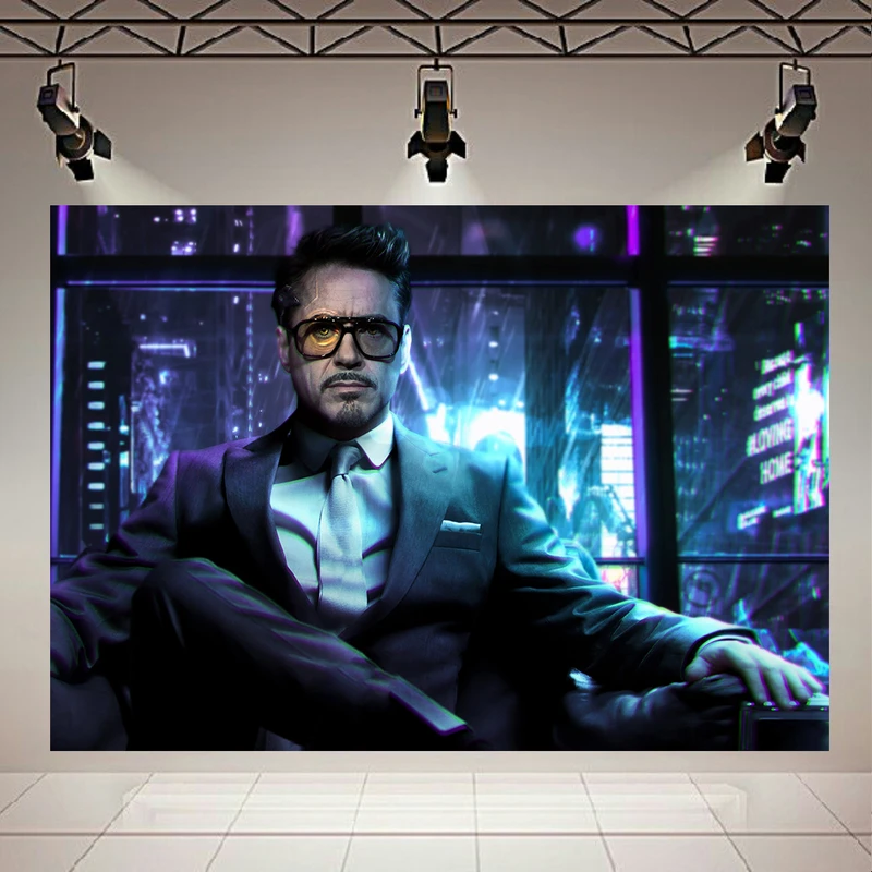 تابلو بوم طرح گیم مدل Cyberpunk 2077 Tony Stark کد AR 2119