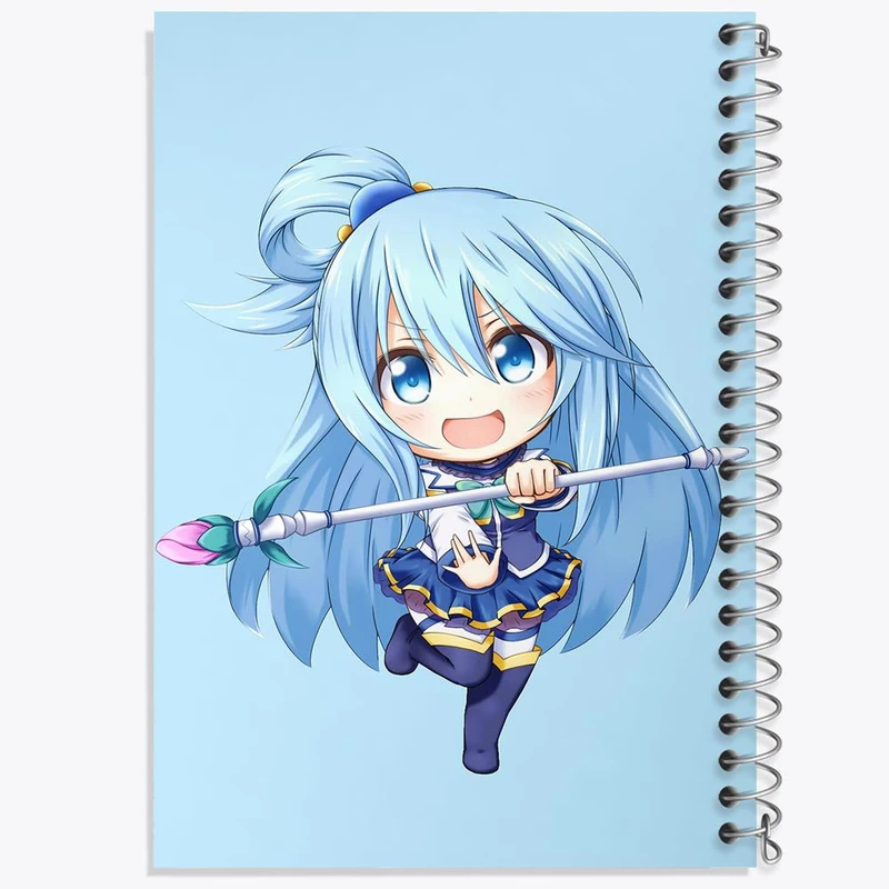 دفتر مشق 50 برگ خندالو مدل آکوا انیمه کونوسوبا Konosuba کد 27337