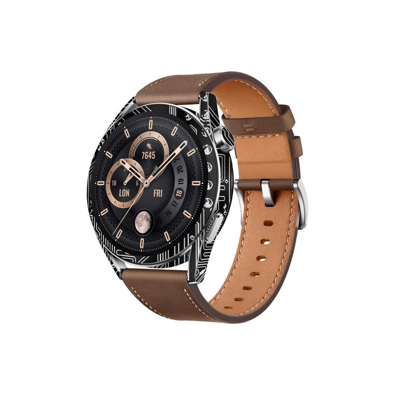 برچسب ماهوت طرح Black-Printed-Circuit-Board مناسب برای ساعت هوشمند هوآوی Watch GT 3 46mm