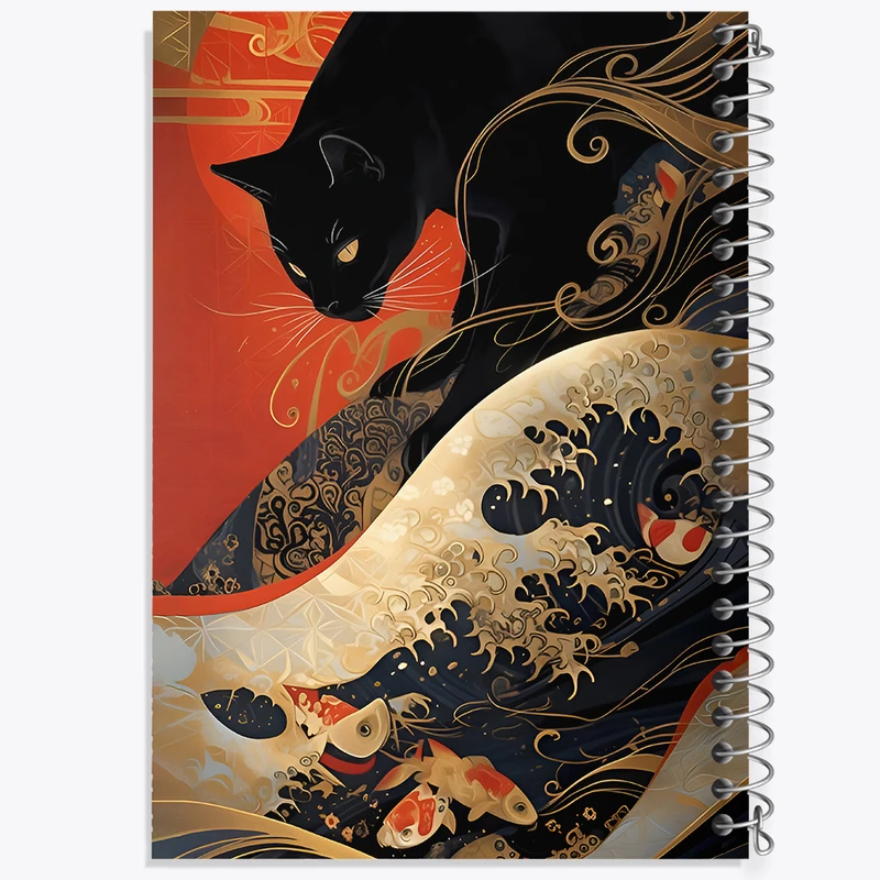 دفتر شطرنجی 50 برگ خندالو طرح نقاشی ژاپنی کد N4468