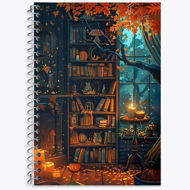 دفتر نت موسیقی 50 برگ خندالو طرح کتاب و پاییز کد F5637