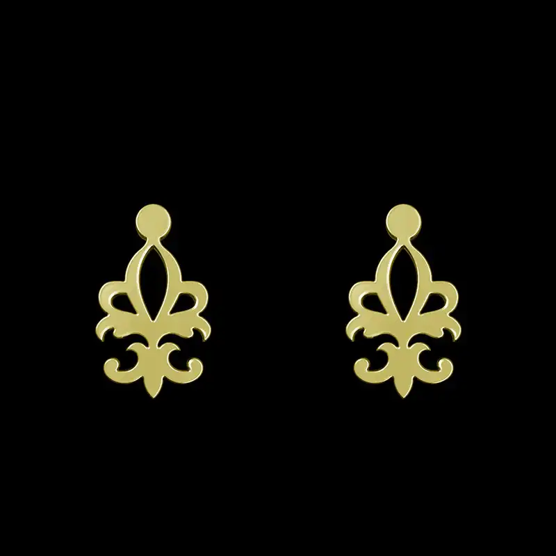 گوشواره طلا 18 عیار زنانه مدوپد مدل هندسی کد GA1-15188