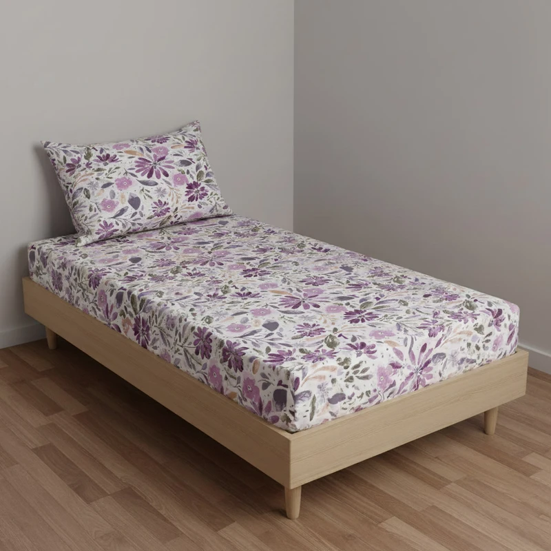 سرویس ملحفه 1 نفر 2 تکه آدنو مدل بنفشه کد FI44