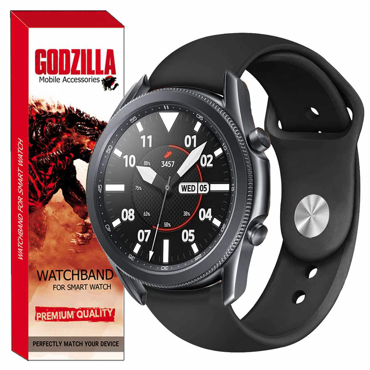 بند گودزیلا مدل SILICONE مناسب برای ساعت هوشمند سامسونگ Galaxy Watch3 SM-R850 41mm