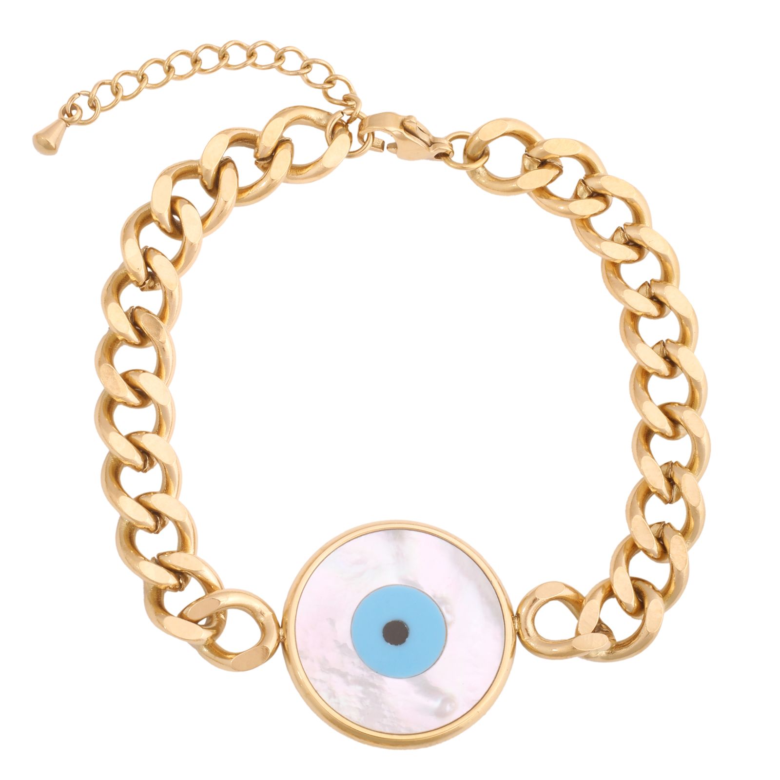 دستبند زنانه استینلس استیل مدل چشم نظر کد B3250 -  - 1