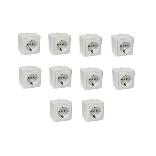 پریز برق ارت دار پارت الکتریک مدل روکار بسته 10 عددی