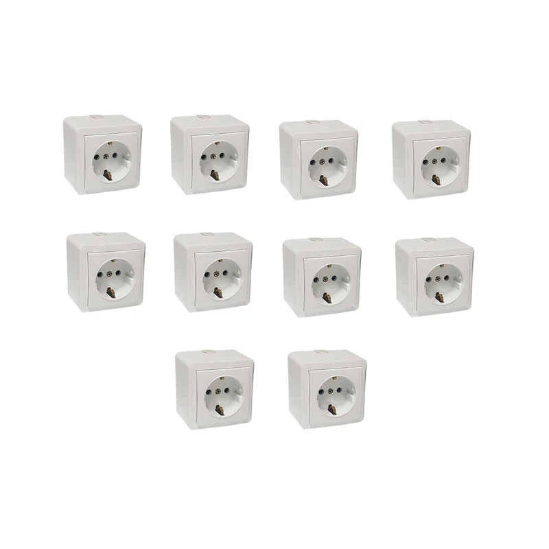 پریز برق ارت دار پارت الکتریک مدل روکار بسته 10 عددی