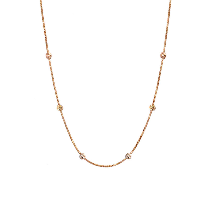 گردنبند طلا 18 عیار زنانه با طرح پاپکورن الی گالری مدل تمام البرناردو