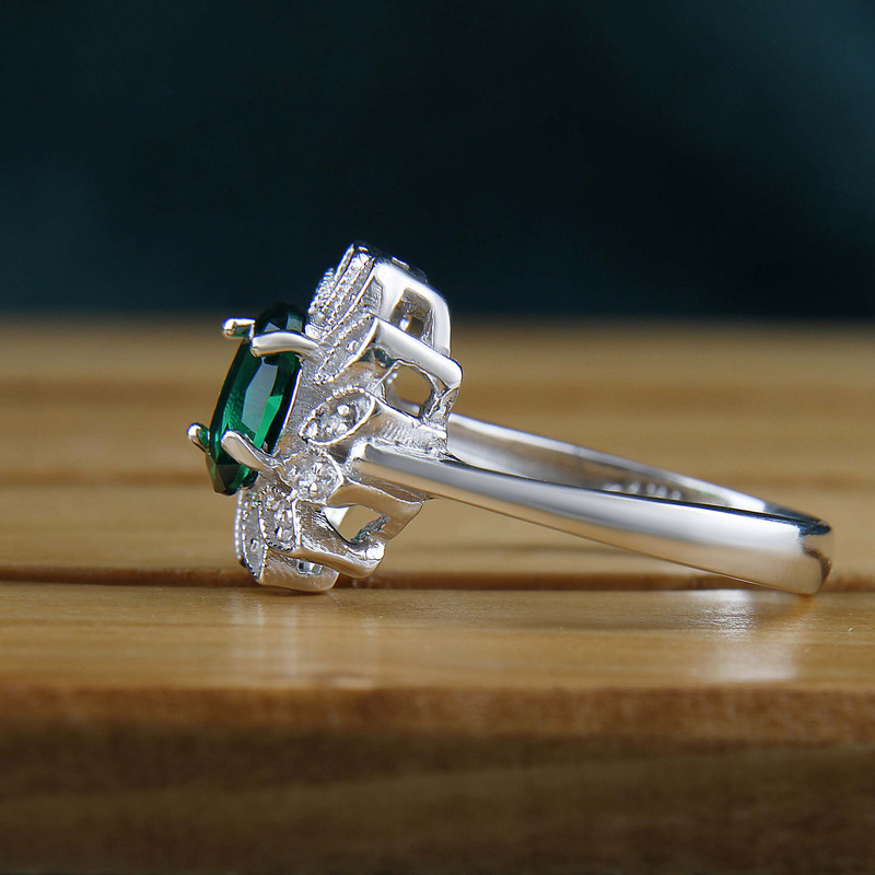 انگشتر نقره زنانه بازرگانی میلادی مدل سنگ کوارتز نگین برلیان بدون ریزش آبکاری رادیوم کد  AWR_1565