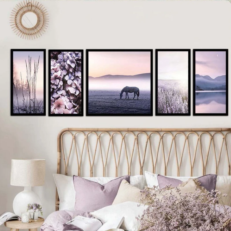 تابلو بکلیت طرح مدرن طبیعت مدل شاین اکلیلی B-1915 مجموعه 5عددی