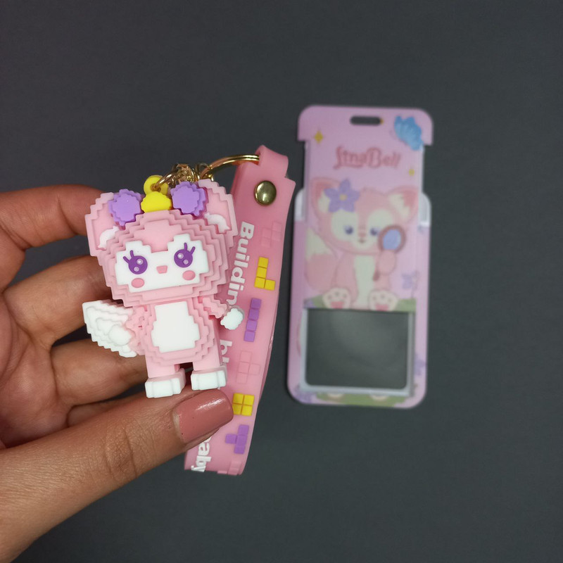 جاکلیدی دخترانه مدل عروسکی لوگو به همراه جاکارتی