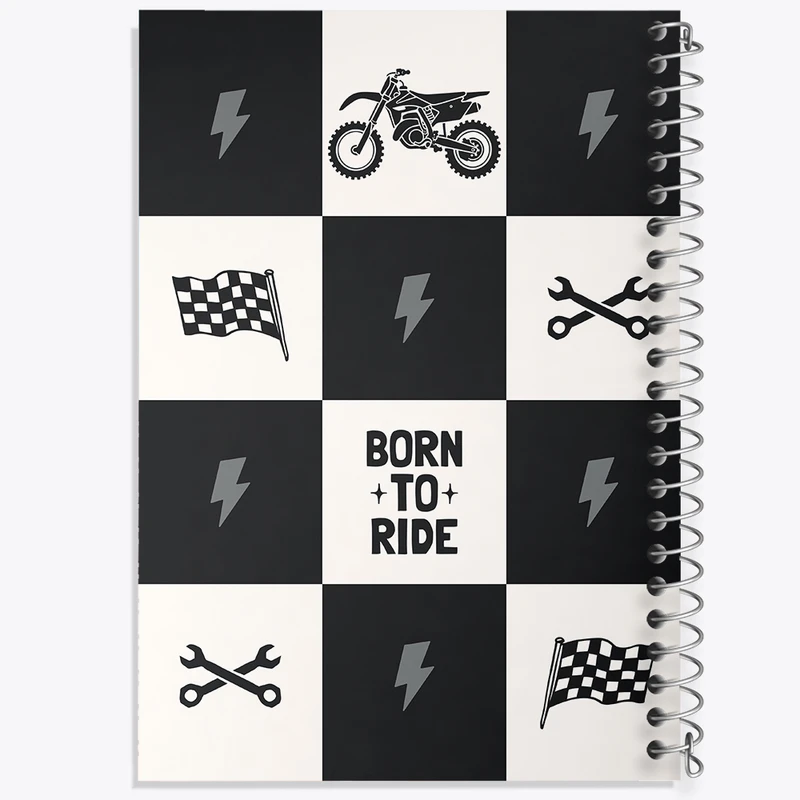 دفتر ژورنال نویسی 50 برگ خندالو مدل نقطه ای طرح موتورسواری کد N509