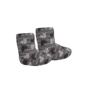 پاپوش دخترانه مخمل طرح قلب مدل کف استوکی رنگ طوسی