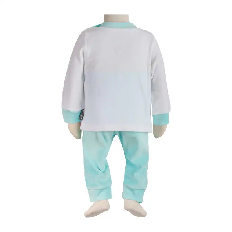 ست بلوز و شلوار آدمک مدل خرس کد 110032 فیروزه ای