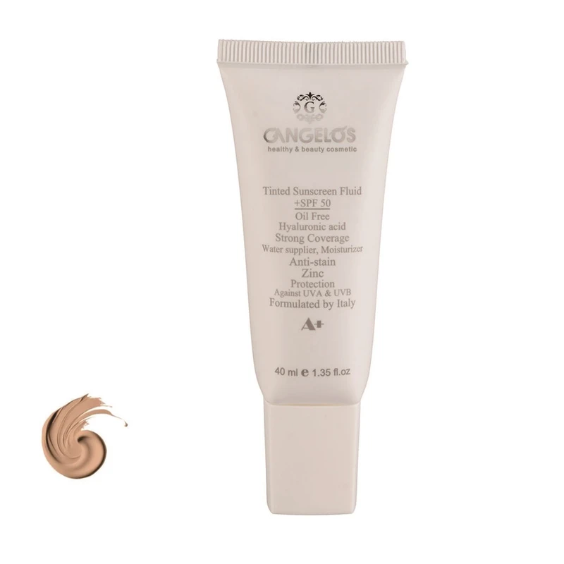 فلوئید ضد آفتاب رنگی گانگلوس  SPF 50 مدل strong coverage ‌محافظ UVA ،UVB و PA+++ مناسب برای انواع پوست‌ حجم 40 میلی‌لیتر