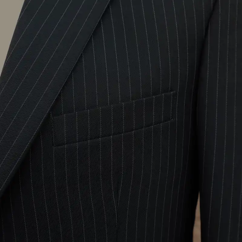 کت و شلوار مردانه مدل یقه انگلیسی دیپلمات رگولار فیت کد 210183 رنگ مشکی