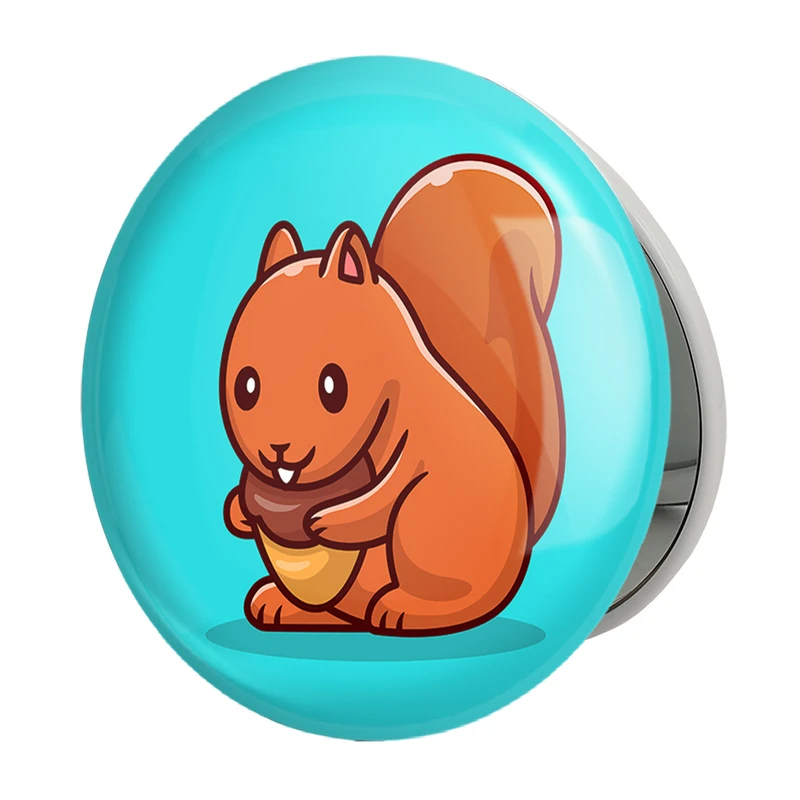 آینه جیبی خندالو طرح حیوانات بامزه سنجاب مدل تاشو کد 29736