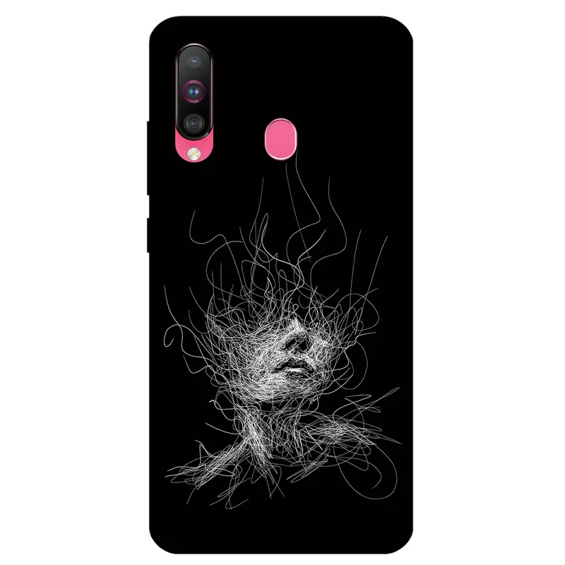 کاور مگافون طرح اسکچ صورت مدل 7423 مناسب برای گوشی موبایل سامسونگ Galaxy A60 / M40