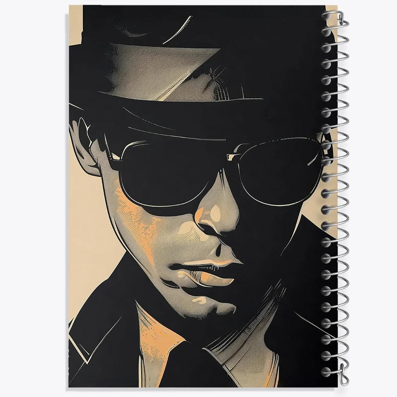 دفتر ژورنال نویسی 50 برگ خندالو مدل نقطه ای طرح مرد سیاه کد N1596