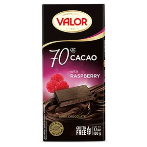 شکلات تلخ 70 درصد با مغز تمشک والور - 100 گرم 
