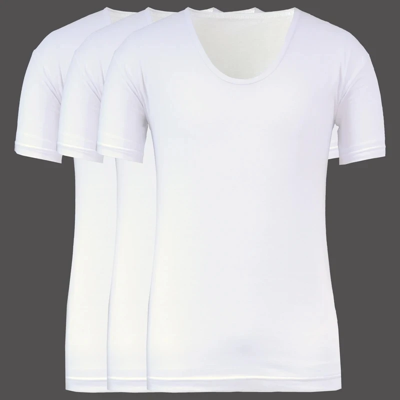 زیرپوش آستین‌دار یقه گرد مردانه مدل AT01 مجموعه 3 عددی