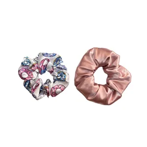 کش مو زنانه مدل اسکرانچی ساتن دونات کد 117 بسته 2 عددی