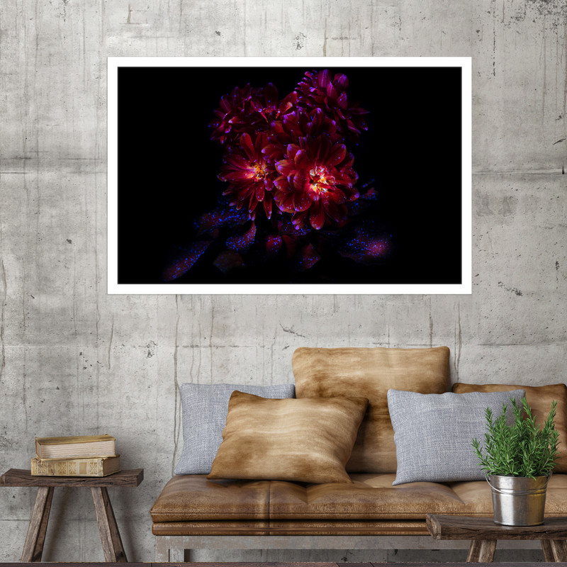 تابلو نوری بکلیت طرح گل های داودی مدل W-MO1756