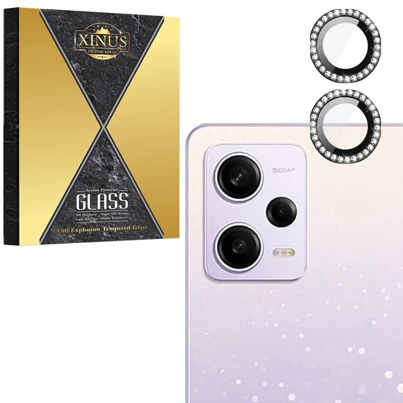 محافظ لنز دوربین شیشه‌ای ژینوس مدل RINX مناسب برای گوشی موبایل شیائومی Redmi Note 12 Pro 5G / Redmi Note 12 Pro Plus 5G