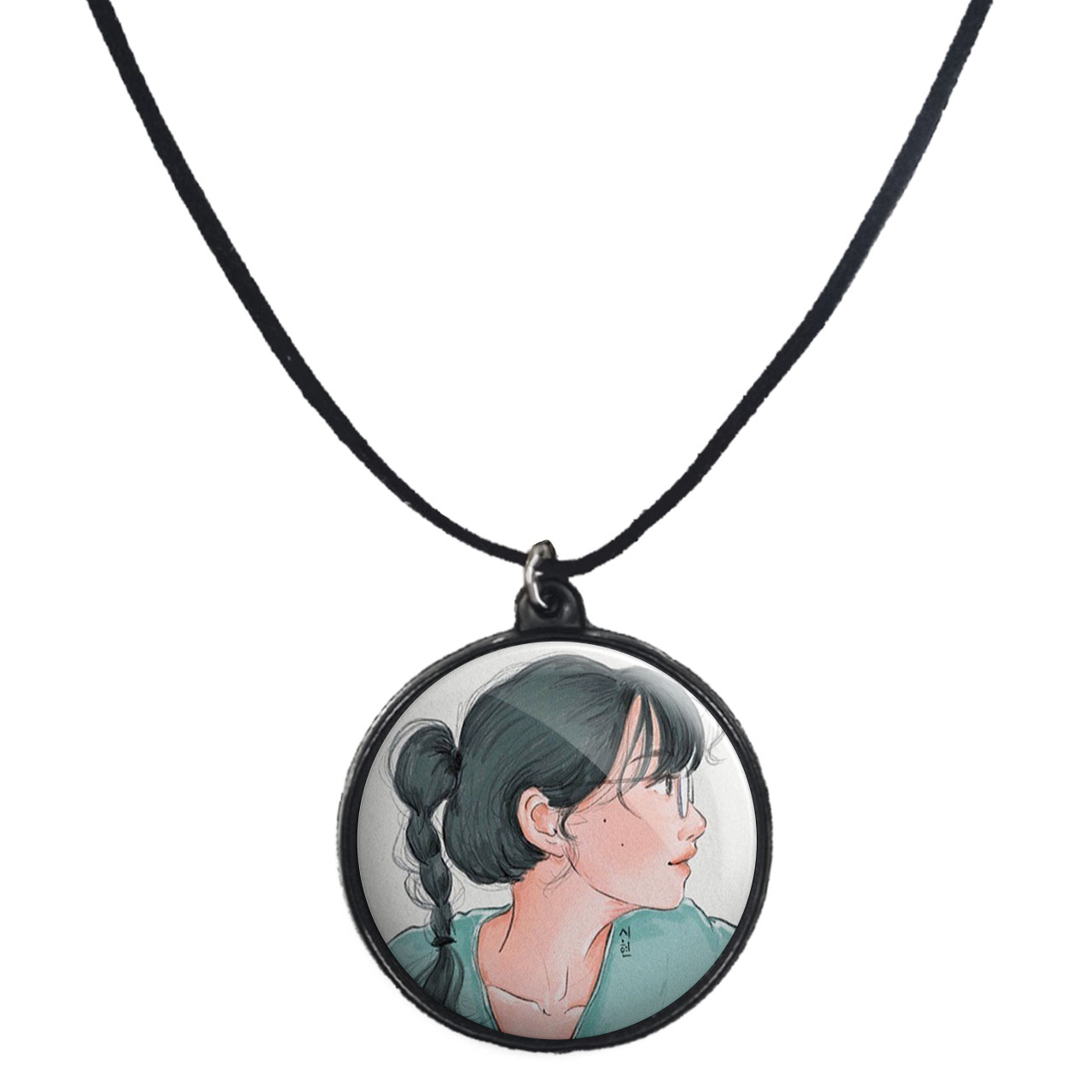 گردنبند پرمانه طرح دخترونه کد pmb.23449 مدل دو طرفه