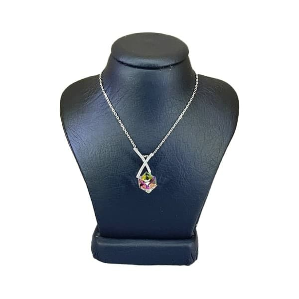 گردنبند نقره زنانه سواروسکی مدل مکعب اسپرت کد 2225