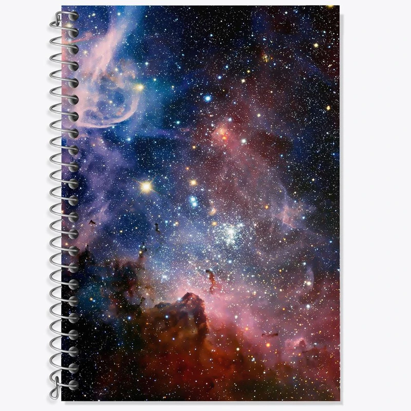 دفتر زبان 50 برگ خندالو مدل سه خط طرح کهکشان و سیاره ها کد 25362