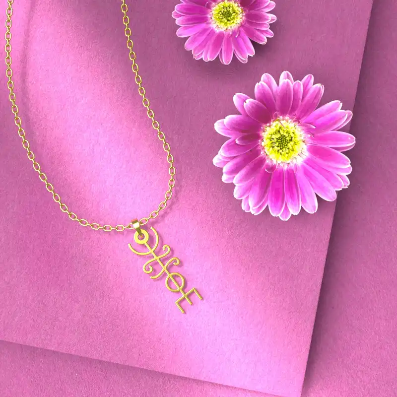 گردنبند طلا 18 عیار زنانه مدوپد مدل هندسی کد D3-1-1138