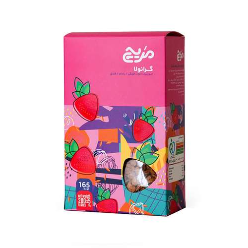 گرانولا توت فرنگی و فندق و بادام مَریچ - 200 گرم