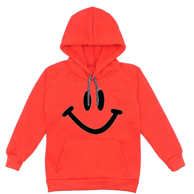 هودی دخترانه مدل  لبخند A60 رنگ قرمز