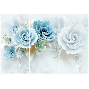 تایل سقفی طرح سه بعدی گلها کد 3D 1557-6 سایز 60x60 سانتی متر مجموعه 6 عددی