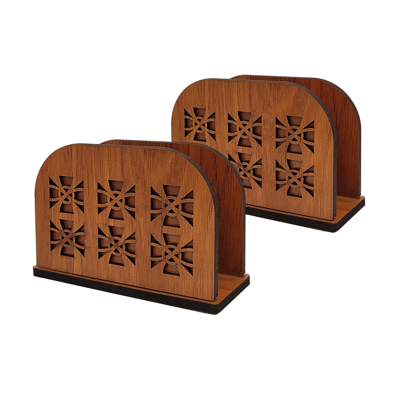 جای دستمال کاغذی مدل فروردین طرح نقوش مجموعه 2 عددی