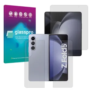 Glass Pro Resistant model Matte screen protector suitable for Samsung Galaxy Z Fold 5 mobile phone along with back protector