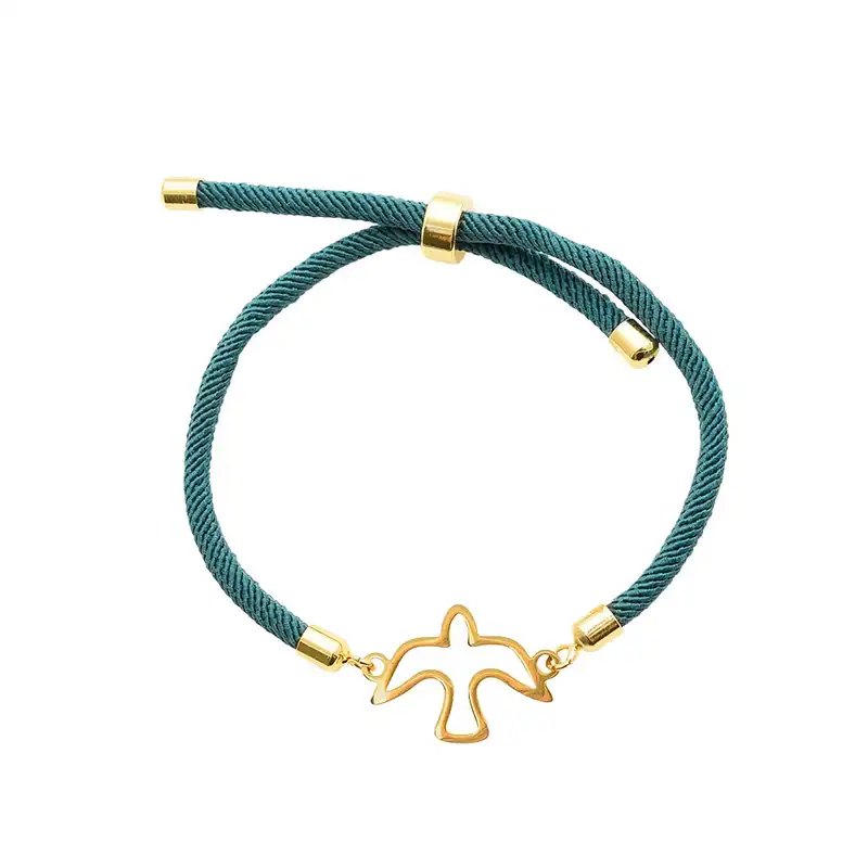 دستبند زنانه دلنار گالری مدل آسانسوری کنفی پرنده صلح