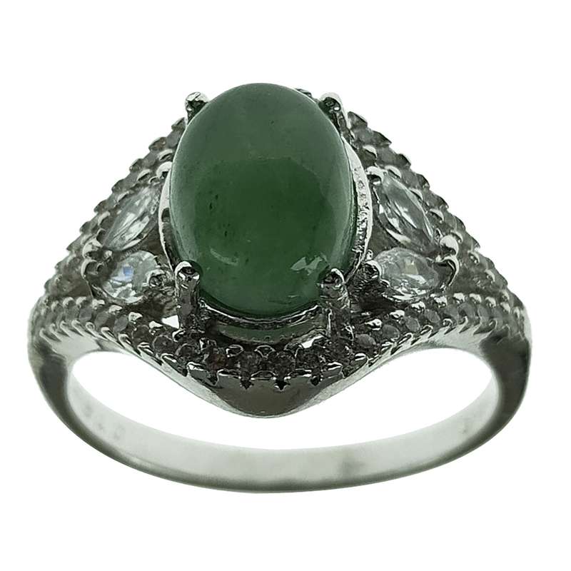 انگشتر نقره زنانه سلین کالا مدل عقیق یشم کد 104