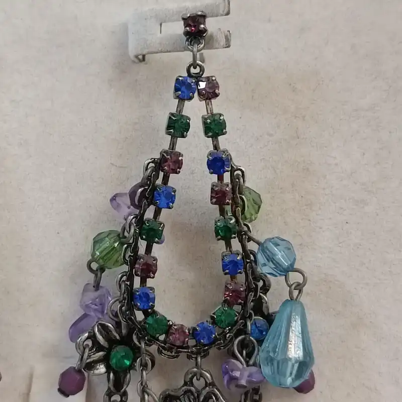 گوشواره زنانه مدل هندی نگین دار