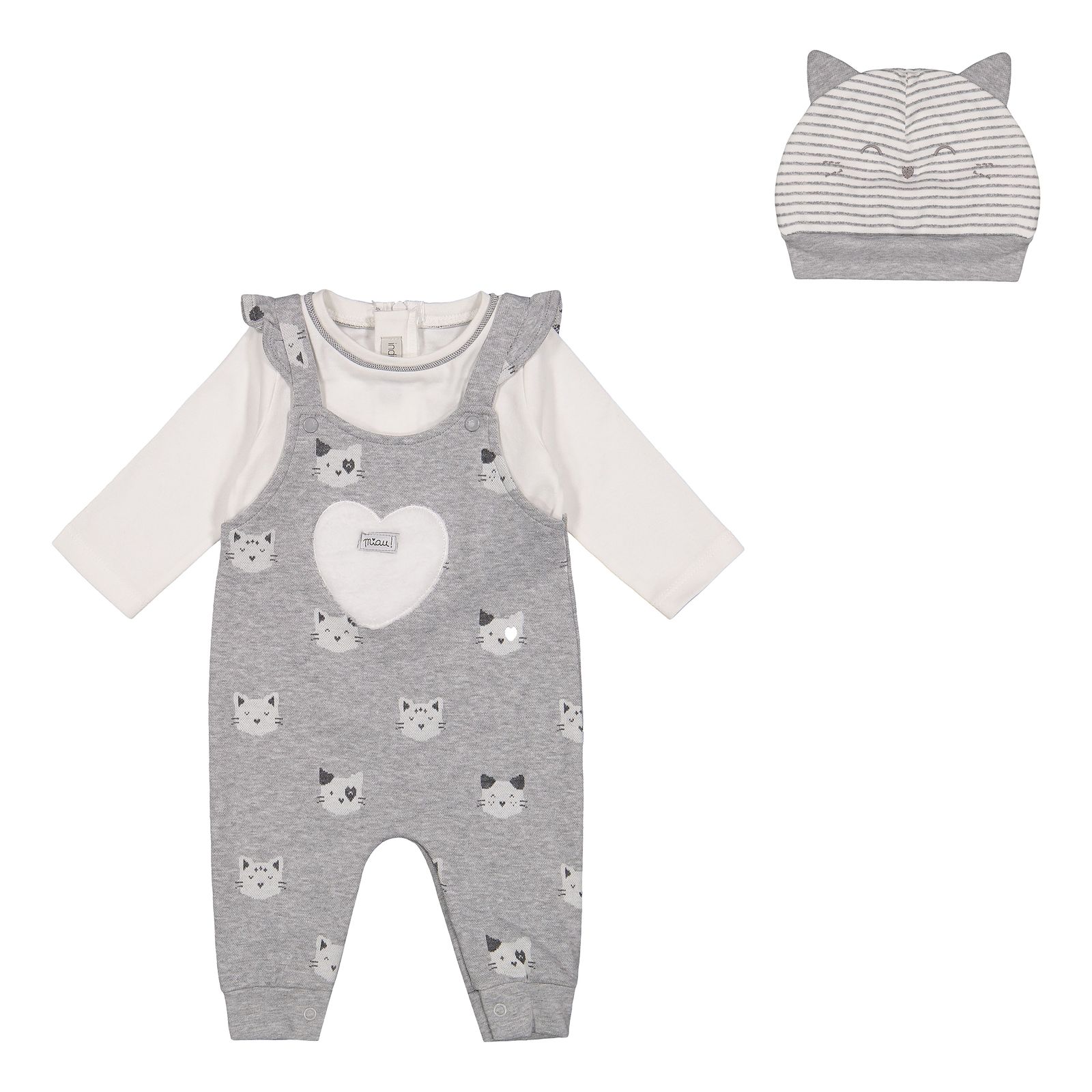 ست سرهمی و کلاه نوزادی دخترانه ایندیگو مدل 23109 - - 2