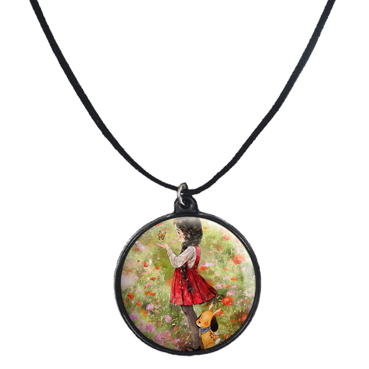 گردنبند پرمانه طرح دخترونه کد pmb.23395 مدل دو طرفه