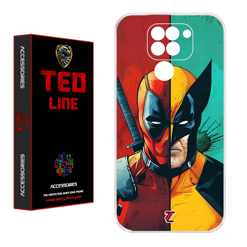 کاور تد لاین طرح ددپول و ولورین کد 1134 مناسب برای گوشی موبایل شیائومی Redmi Note 9