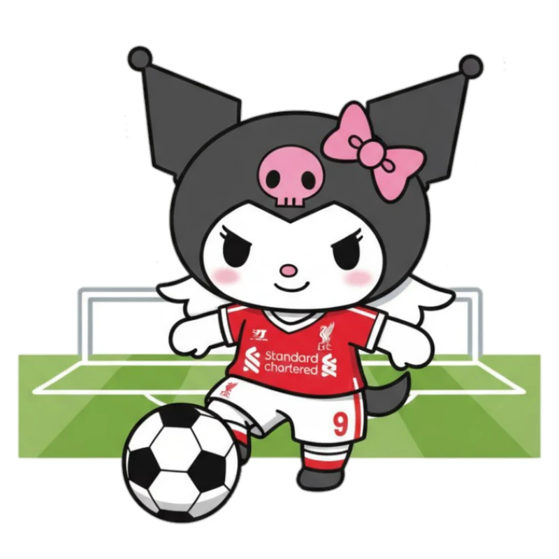استیکر پارچه و لباس پاد آفرین مدل کارتونی کورومی Kuromi فوتبالی کد 951