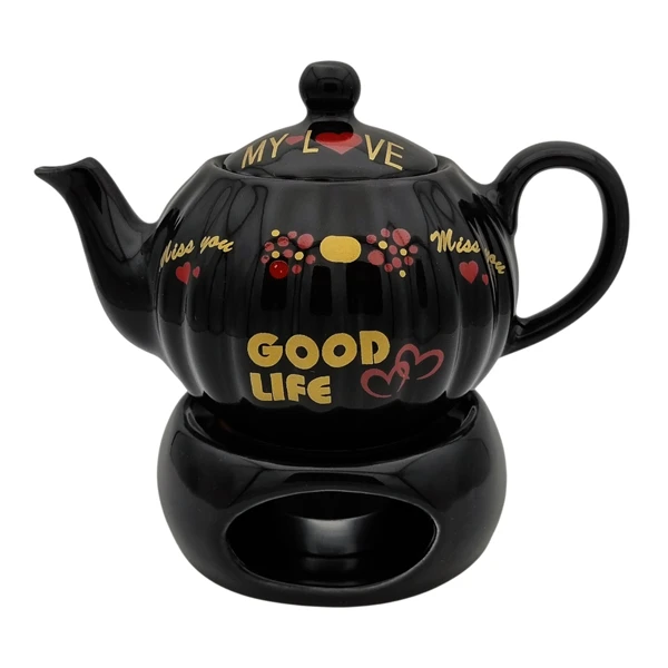 قوری و وارمر قوری مدل صدفی کد 2413xgood گنجایش 500 میلی لیتر