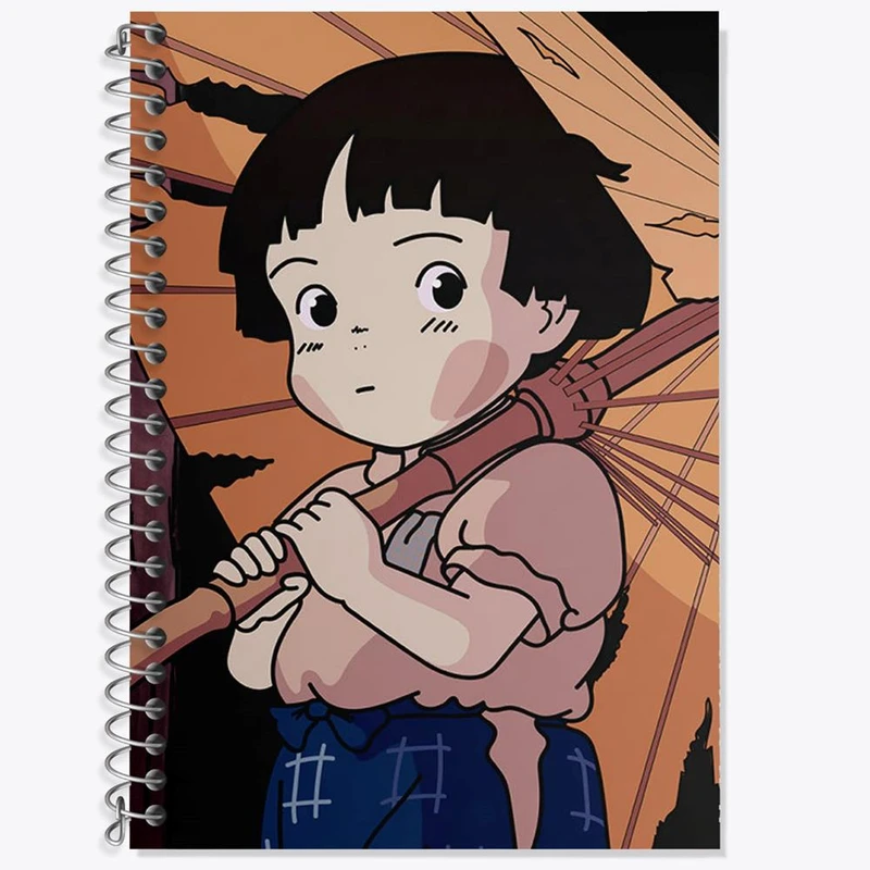 دفتر زبان 50 برگ خندالو مدل دو خط طرح ستسوکو انیمیشن گورستان کرم های شب تاب کد 13701