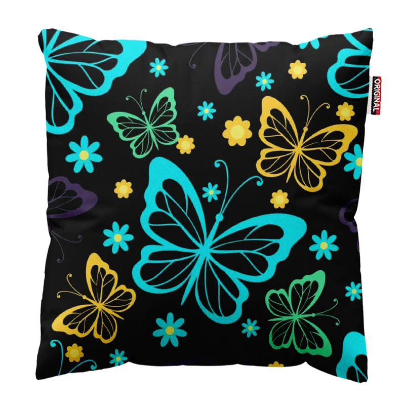 کوسن پاد آفرین طرح پروانه زیبا کد 5189 سایز 30*30 سانتی متر