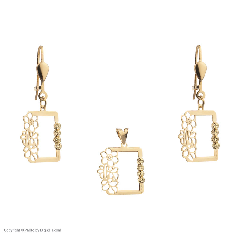 نیم ست طلا 18 عیار زنانه مایا ماهک مدل MS0630 طرح گل و پروانه