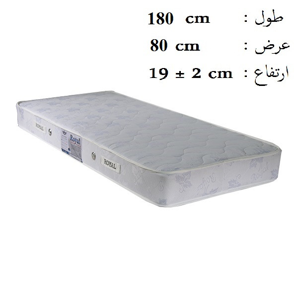 تشک رویال مدل آرام فنری کد M02 یک نفره سایز 180 × 80 سانتی‌ متر